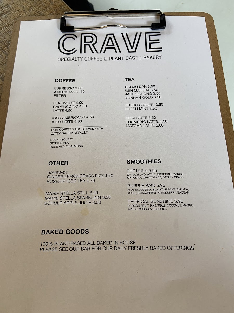 Menu Crave Coffee & Bakery-1